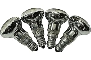 Unibulb R39 E14 30W Lava Lamp Bulbs, 180 lumens, 220-240V, Small Edison Screw (SES), Dimmable, 2700K (Warm White), Spotlight Incandescent Bulbs (Silver Reflector Base), Pack of 4