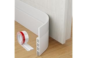 MARICATO Boudin de Porte, Bas de Porte en Silicone Souple, Bas de Porte Isolant Phonique Porte, Boudin de Porte Isolant Froid, Boudin Porte Insectes, Poussière Idéal Pour (100 X 5 CM, Blanc)