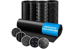 KARAT - Tapis en caoutchouc au mètre et dalles - Revêtement de sol antidérapant à picots plats - Motifs variés - 120 cm x 300 cm