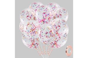 MONTRESTAR Luftballons Bunte Konfetti, 30 Stück Bunt Kindergeburtstag Luftballon Set, Regenbogen Konfetti Helium Ballon für Geburtstag Baby Shower Hochzeit Neujahr Silvester Weihnachten Feiern Babyparty