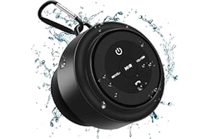 MR.LUYU Enceinte Douche Bluetooth Étanche, Haut-Parleur Bluetooth sans Fil Étanche IPX7 Enceinte Portable avec Ventouse Haut Parleur pour Salle de Bain, Piscine, Camping, Extérieur