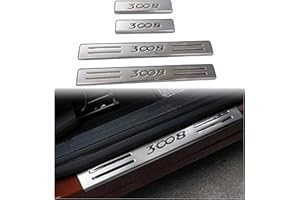 KUST for 3008 GT 2017 2018 2019 2020 2021 Car Accessories Outer Door Sill Scuff Threshold Plate Trim Cover Pedal Guard Protector Stickers 4PCS Stainless Steel