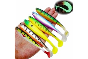 ‎NJORD KALASTUS Njord Kalastus Gummifische Zander Köder 6 Stück 12,5 cm 10g | Mit Hakentaschen für Standard Jigkopf und auch Offsethaken | Raubfisch Köder Set in fängigen Farben | Gummifische Hecht Zander Köder