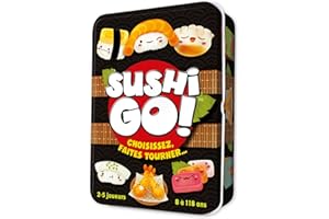 Asmodee - Sushi GO! - Jeu de Cartes Gourmand pour Enfants dès 8 Ans - Jeu de Société et d'Ambiance Roi des Sushis - Petit Format Jeu de Voyage - 2 à 5 Joueurs - 15 Min - Version Française