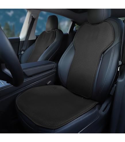 Coussin Siège Voiture Pour Tesla - Cuir Respirant, épaisseur Confort - Conducteur Et Passager - Beige