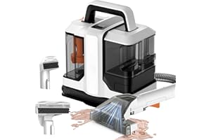 OAMGER Limpiador de alfombras 750 W, Shampouineuse Sofá, Aspirador Limpiador de alfombras, con doble tanque, Succión 15 Kpa, Limpiador portátil Alfombra para sofá, alfombra, tapicería, coche (blanco 750 W)