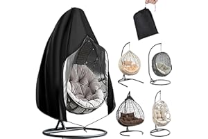 ‎HUANMIN Huanmin Hängesessel Abdeckung Wasserdicht Schutzhülle, Outdoor, 190x115 Swing Egg Chair Cover 210D Oxford Schutzhülle Hängesessel, für Hängestuhl Egg Swing Chair