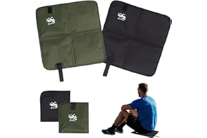 Jadin Cojines de Asiento, Almohadilla Asiento Futbol, Cojín Plegable al Aire Libre, Cojín de Asiento Plegable, Cojín de Asiento de Tela Oxford Impermeable para Camping, Picnic y Deportes, Negro, Verde