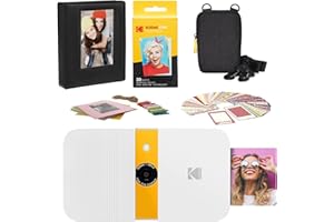 KODAK Smile Instant Print Digital Camera (blanco/amarillo) Estuche de transporte Kit