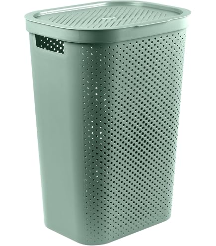 CURVER Corbeille à Linge Softex 56L - Design Élégant Blanc Cassé - 70% Recyclé - 59x43x34 Cm Corbeille Linge Curver CURVER Corbeille à Linge Softex 56L - Design Élégant Blanc Cassé - 70% Recyclé - 59x43x34 Cm Corbeille Linge Curver