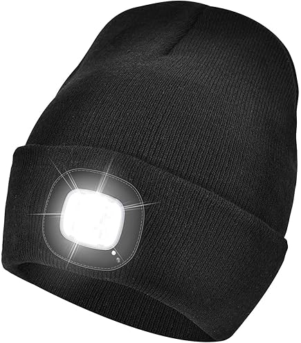 ATNKE LED Lighted Beanie Hat,USB Rechargeable 4 LED Red And Blue - View #5