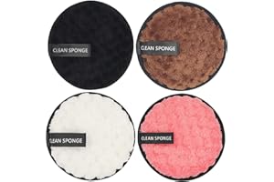 SJBAUTYO 4 Pezzi Dischetti Struccanti Riutilizzabili,12CM Dischetti Struccanti Lavabili Doppia Faccia in Morbida Microfibra,Per Pulizia del Viso