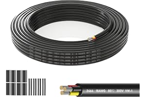 SCHDRA 18AWG Triple Core Cable | 3×0.75mm² Tinned Copper Wire 26.25FT/8 Metres | 12V/24V/240V/300V Low Voltage Flexible PVC for LED Strips, Automotive Wiring & Marine Applications