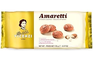 Matilde Vicenzi - Biscotti Amaretti, Pasticcini Tradizionali, Croccanti e Friabili, Realizzati con Mandorle di Sicilia, Zucchero di Canna e Uova da Allevamento a Terra Italiane, Confezione da 175 gr