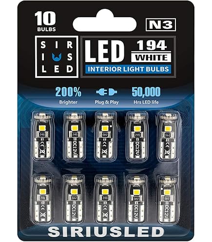 Auxbeam T10 194 LED Bulbs Red, Super Bright Non-Polarity W5W 168 2825 Car Interior Lights, Replacement Bulb For Dashboard Lights, License Plate Lights, Dome Map Light,Brake Light 2 PCS - Foto 9