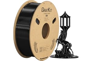 Filamento per stampante 3D GratKit PLA 1KG, filamento PLA 1,75mm, filamento per stampa 3D (Nero)