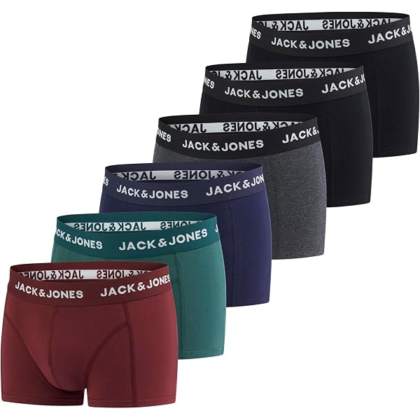 JACK & JONES Herren Boxershorts 4er Pack – Bequeme Trunks Aus Baumwolle & Elasthan