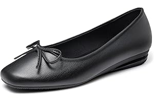 Greatonu Ballerina Donna Ballerine da Donna Casual Classiche di Forma Quadrata con Tacco E Nodo Decorativo