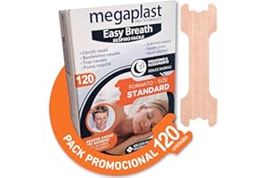 NOU PRIME Pack 120 Tiras Nasales Antironquidos Para Dormir, Tiritas Nariz Respirar, Tiras Nasales Anti-Ronquido Para Dormir Breathe Right Tiras Nasales Ronquidos soluciones Tamaño Standard 56x18mm