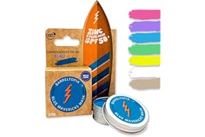 Barreltopia Surf Sun Stick - Sunblocker SPF 50 + Sun Cream - Premium Zinc Oxide Sunscreen Blocker Sun Cream - Suncream Stick - Zinc Stick Soul Surfer - Sunblocker Face and Lips (Blue)