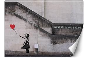 Feeby Carta Da Parati Fotografica Bambina E Palloncino 254x184 cm grigio Moderne Decorazione Da Muro Poster Gigante Design Soggiorno Ufficio Camera Da Letto Banksy Arte Di Strada