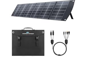 ECOSONIQUE TECHNOLOGY Ecosonique 200W Portable Solar Panel, Foldable & Lightweight with Kickstand, USB-C PD3.0 & USB-A QC3.0, MC4 & Multi-Output for Power Stations, Generators, RVs, Camping, and Outdoor Use