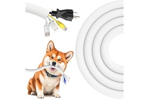 REFLYING Manguitos para Cable 3 Metros-12,7mm, Protector de Cable Blanco Evite Que los Perros y Gatos Mascoten los Cables, Manguito de Gestión de Cables Trenzado Expandible con 8 Bridas