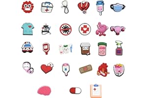 NOGSAY Pins pour Crocs,Bijoux de Chaussures,27 Pièces Pins Crocs Infirmiere,Pour Chaussures,Infirmière,Médecine,Charme,Aide Soignante Accessoire Chaussure