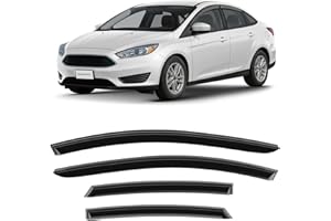 CLIM ART Tape-on Wind deflectors for/compatible with Ford Focus III Sedan 11-18 - Rain deflector - Car accessories - Car wind deflectors - Sun, Rain&Noise Protection - Warranty -4 set