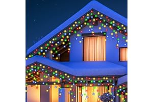 Qedertek Luci Natale Esterno Cascata 10M 432 LED Tenda Luminosa Colorate, Luci Natalizie da Esterno con Telecomando, 8 Modalità, Timer Luci Decorazione Natale per Feste, Finestra, Balcone (Cavo Verde)