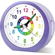 Ayybboo Réveil Enfant Fille Garçon,Horloge Analogique Pédagogique sans