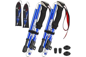 CalmGeek Bastones de senderismo, bastones de trekking, bastones de senderismo ligeros y plegables, cinco bastones para senderismo, camping, mochilero