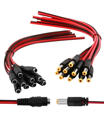 2 Cavi Di Prolunga DC Da 3 M/9,84 Ft A Femmina, 5,5 Mm X 2,5 Mm, Spina - Foto 8