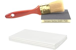 Hermann Sachse Holzpflege Zubehör-Set – Schleifmatte K320, Profi-Pinsel & 5 Tücher – ideal für Holzöl, Hartöl & Möbelpflege – langlebiges Set für glatte Oberflächen & sauberen Auftrag