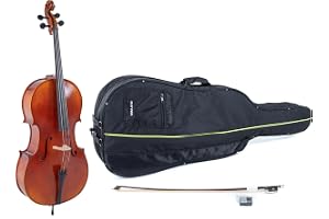 GEWA Cello, celloset serie idealisk VC2-1/2 klar att spela, inklusive väska, Massaranduba-båge, Larsen Aurora strängar