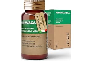 JEA ASHWAGANDHA - Integratore per Stanchezza Fisica e Mentale ad alto Dosaggio, Ashwaganda Utile per Insonnia, Ansia e Stress, Vegano - 180 Compresse