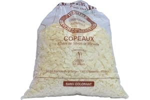 ESTENAT Copos de jabón de Marsella, 1 kg – aroma de flor de algodón – detergente con jabón de Marsella – fabricado artesanalmente por Le Serail desde 1949