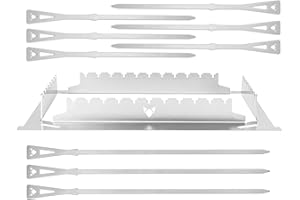 FENNEK Grillspieße und Halterung im Set | 10- teilig | Grillzubehör 2.0 aus Edelstahl | Made in Germany