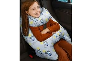 OHAANYY Reisekissen Kinder Auto –Schlafkissen Für Auto, Kinderabnehmbarer und Waschbarer Bezug aus Weicher, Bequemer Baumwolle