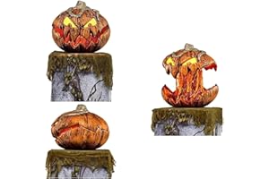 RIANPESN For Spirit Halloween Animatronics, 2023 New Halloween Gourdo Pumpkin Lighting Talking Mouth Open Halloween Pumpkin Lights, Animated Pumpkin Head Scary Decor, Vintage Halloween Decor Outdoor Decor