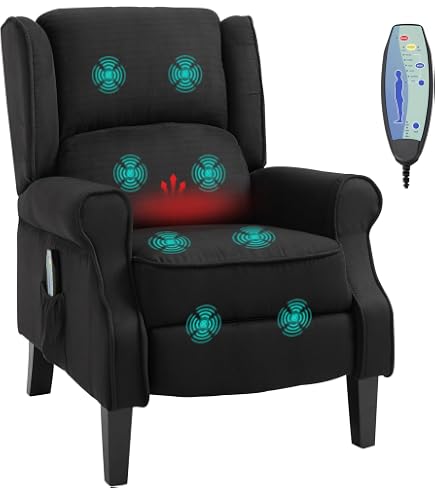HOMCOM Poltrona Relax Massaggiante Con Pouf, Girevole 360°, Schienale Reclinabile Fino A 145° E Telecomando