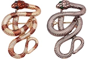 JJWNMLL JJWNMLL 2 Stücke Schlange Brosche Metall Pin Abzeichen Tier Schnalle Pins Feministische Mode Geschenk Pin Brosche Neuheit Schmuck für Vlothes Taschen Dekoration