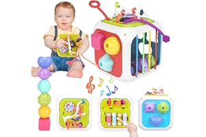 Venditer Jouet Bebe 2 an, 7 en 1 Montessori Cube d'activité BéBé, Jouets d'Activité et de Développement, Jeux Montessori Jouet Enfant 2 Ans, Montessori Jouets Sensoriels Bebe 18 Mois Cadeau