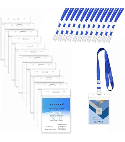 5 x ID-kaarthoes, zip-kaarthouder, flexibel en waterdicht, 0,80 mm dik, horizontaal voor 1-2 ID-kaarten, beschermhoes, ID-kaarthouder voor naambordjes en identiteitskaarten, transparant