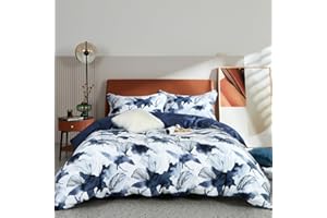 ‎MILDLY MILDLY Bettwäsche 220x240 Baumwolle Satin, 100% Langstapelige Baumwolle Pflanzenmuster Kühlende Bettwäsche-Sets, ÖkoTex Zertifiziert & für Allergiker Geeignet, Evan