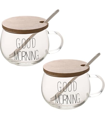 Tazza In Vetro Personalizzata Per Caffè Freddo – Set Regalo Con Coperchio, Cannuccia, Spazzola E Biglietto, 473 Ml