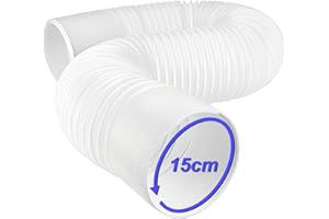 Ninyoon Portable AC Hose, Counterclockwise Air Conditioner Exhaust Vent 15cm Diameter, Length Flexible 0.45 to 2 Meters, Parts & Accessories Hose Replacement Thread for Delonghi LG and other Brands AC