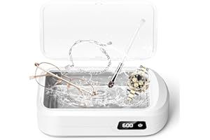 UWITHM Ultraschallreinigungsgerät Brille 49000Hz, 640ml Brillenreinigungsgerät, Ultraschallreiniger mit 4 Modi, Ultrasonic Cleaner Geeignet für Brillen, Schmuck, Uhren, Zahnersatz, Münzen usw.