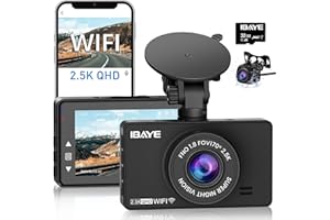 IBAYE Dashcam, Dash Cam Front and Rear Camera 2.5K QHD, Car Camera Dash Cam with Free 32GB SD Card, Support WiFi/APP Control, Super Night Vision, G-sensor, Loop Recording, Support 128GB Max