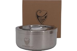 GERMANUS Posacenere in Acciaio Inossidabile, portacenere a Vento